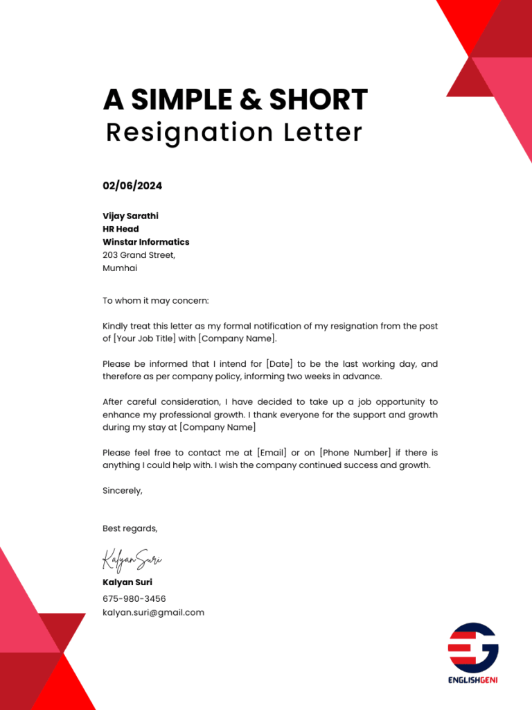 A-Simple-and-Short-Resignation-Letter-Format