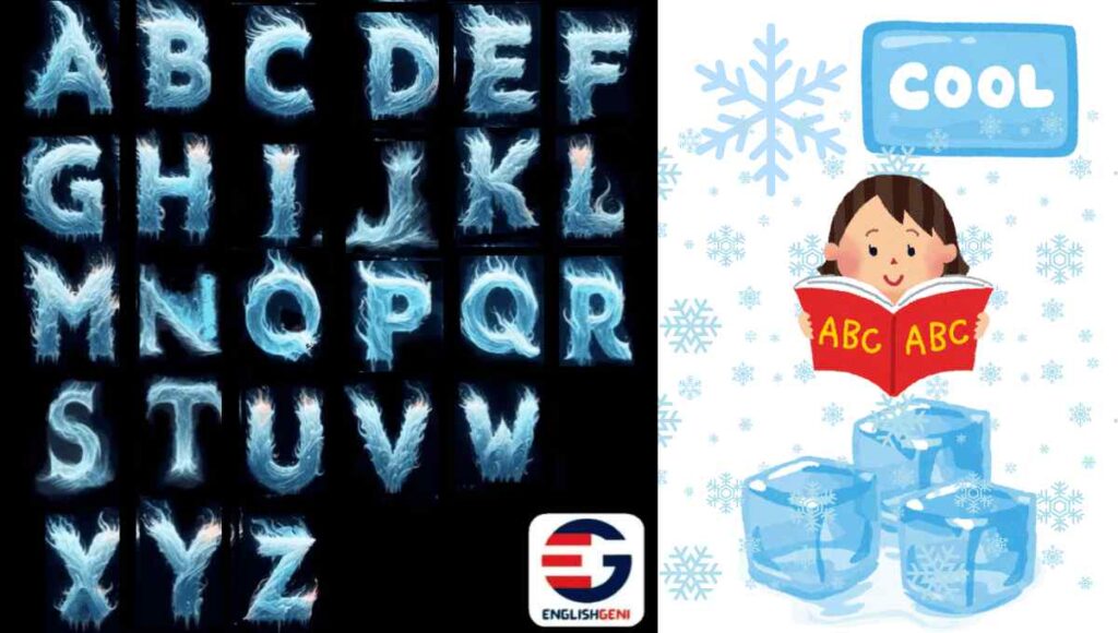 Blue Fire alphabet A to Z