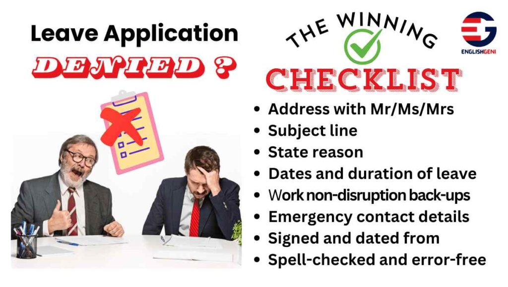 Leave application for office checklist