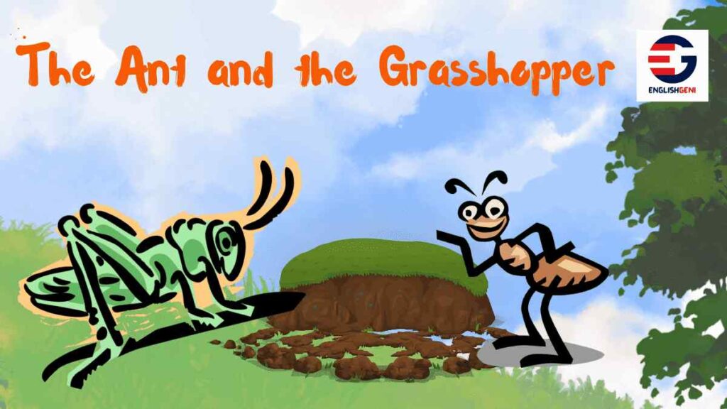 The Ant and the Grasshopper, a part of ten 5 Lines Short Stories with Moral and Quiz